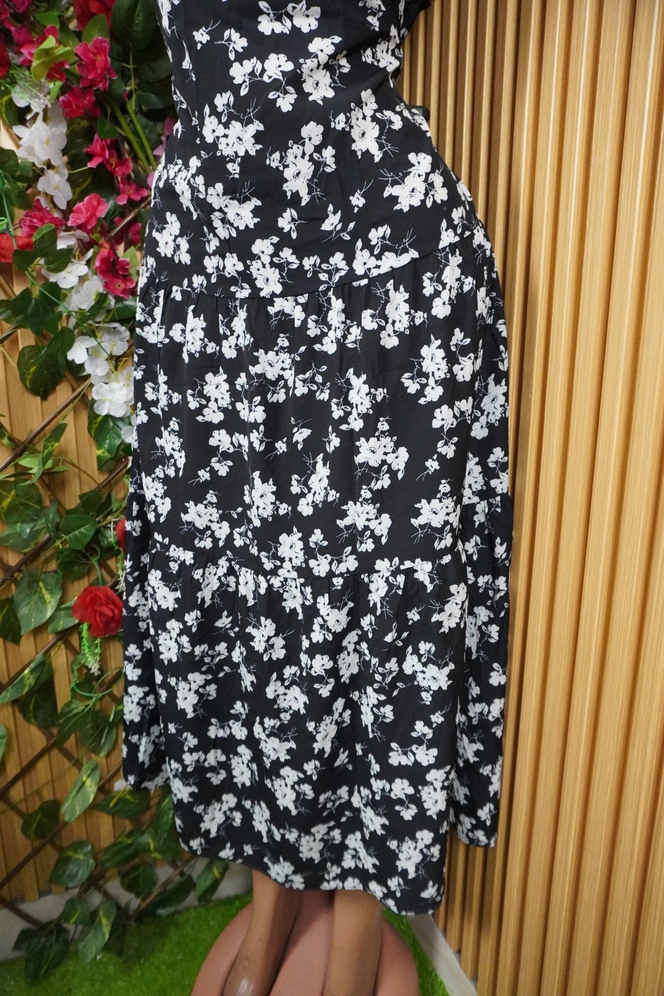 Robe évasée longue sans manches dénudée-M - Perluna Store