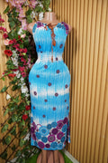 Robe évasée longue sans manches dénudée-S - Perluna Store