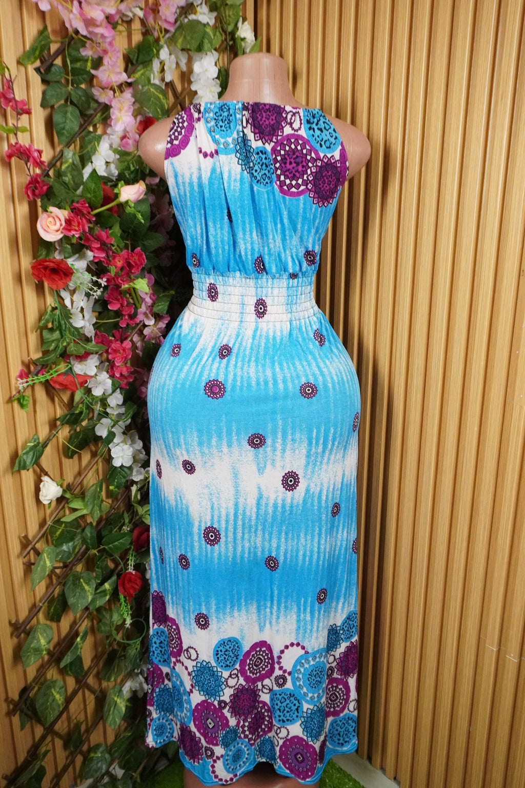 Robe évasée longue sans manches dénudée-S - Perluna Store
