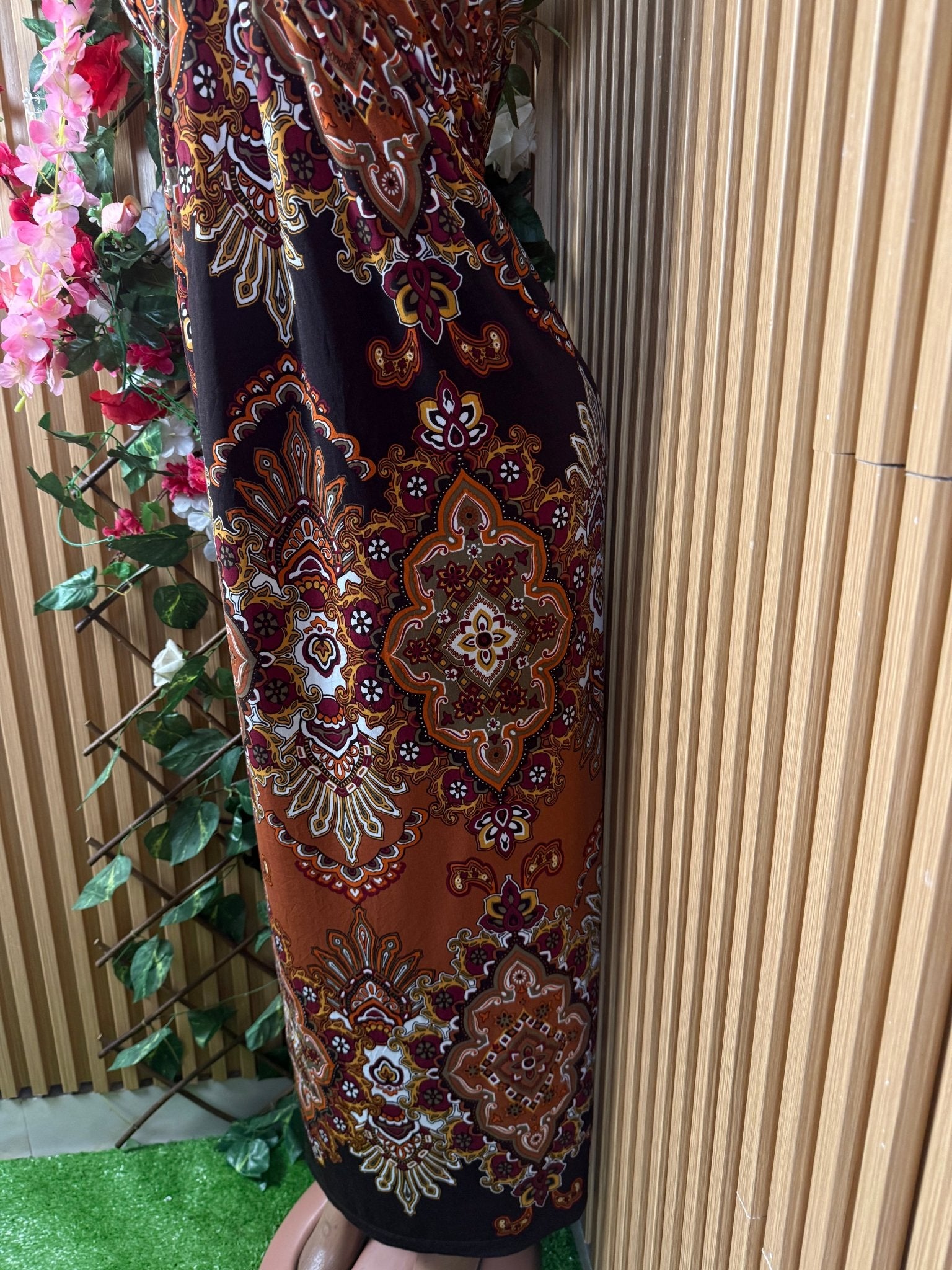 Robe évasée longue sans manches dénudée - Perluna Store