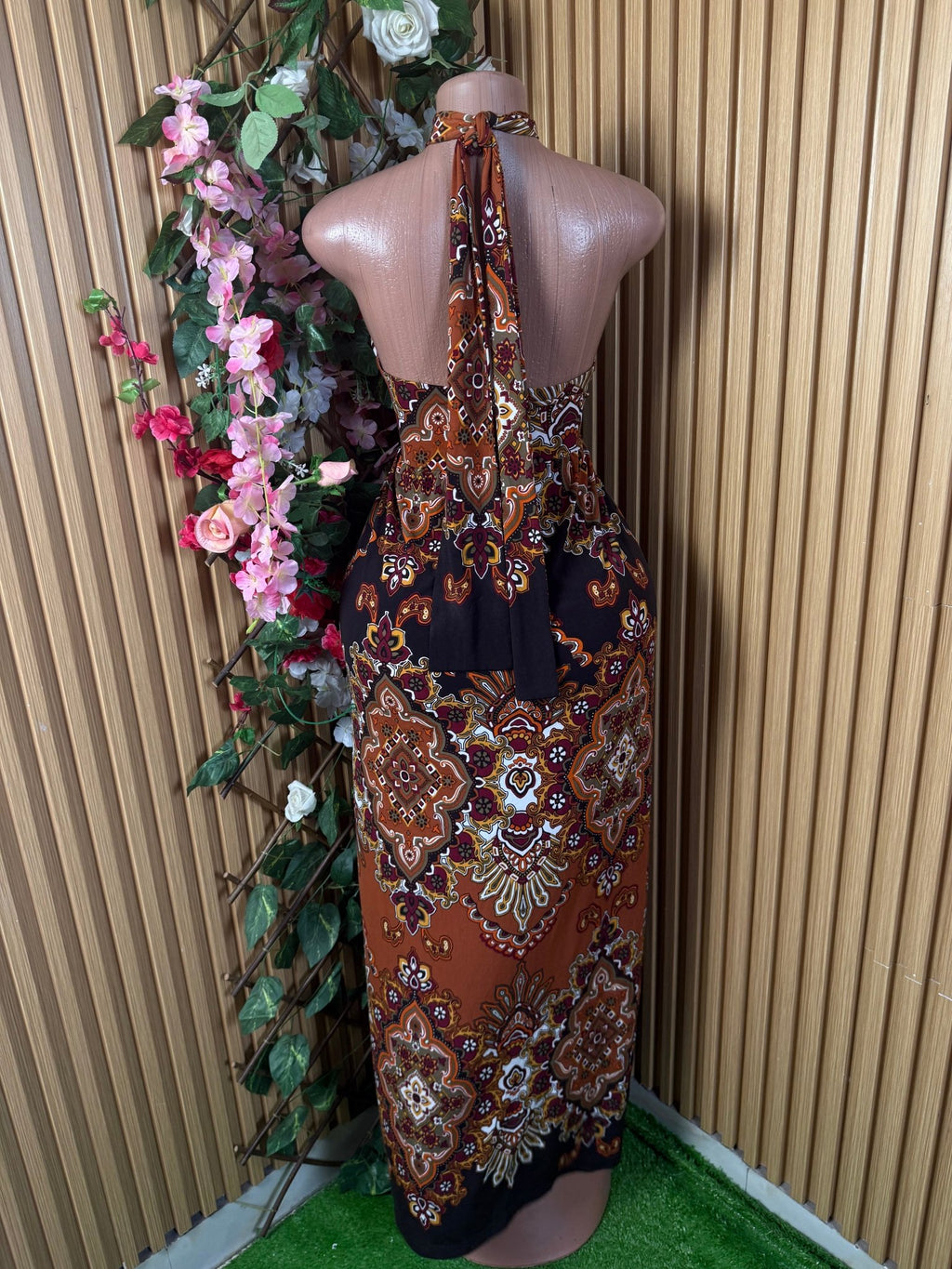 Robe évasée longue sans manches dénudée - Perluna Store