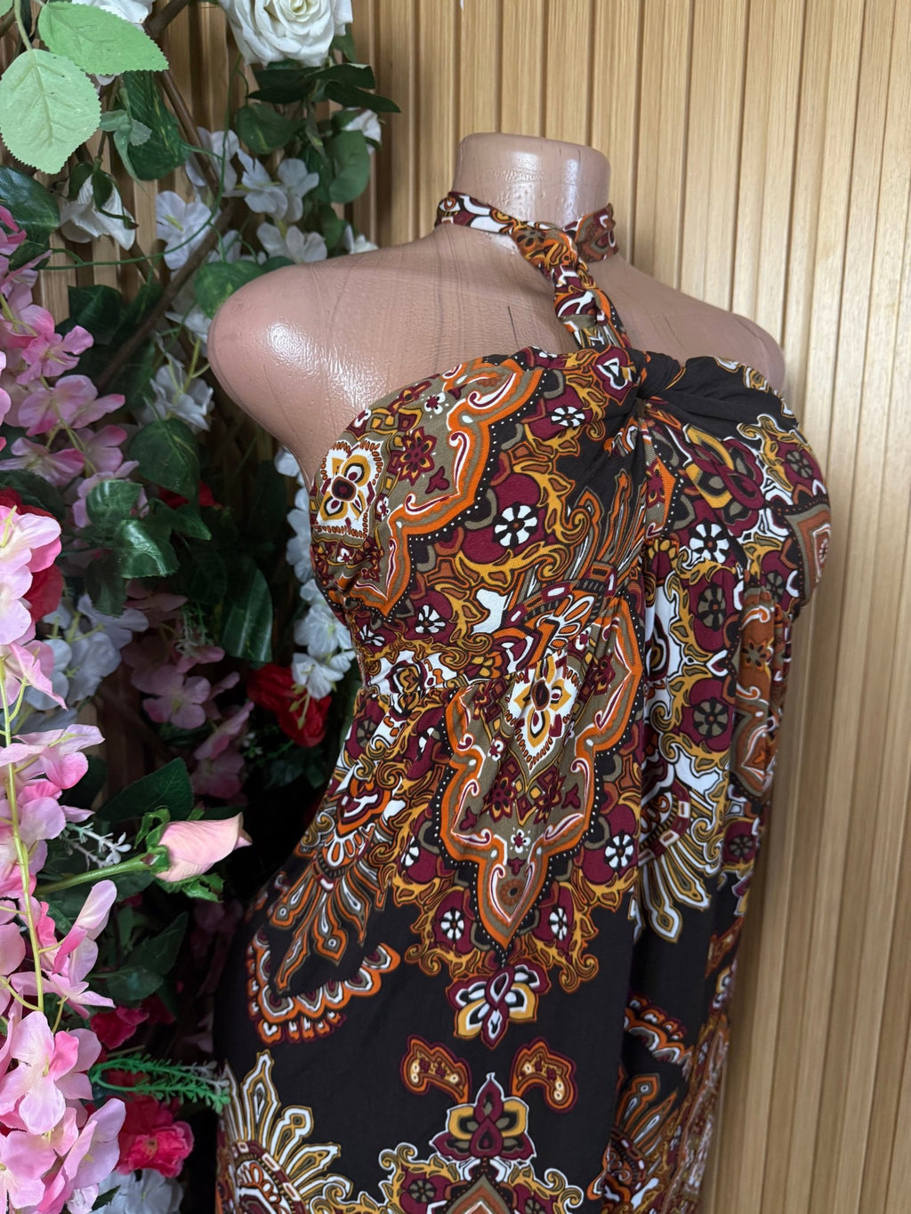 Robe évasée longue sans manches dénudée - Perluna Store