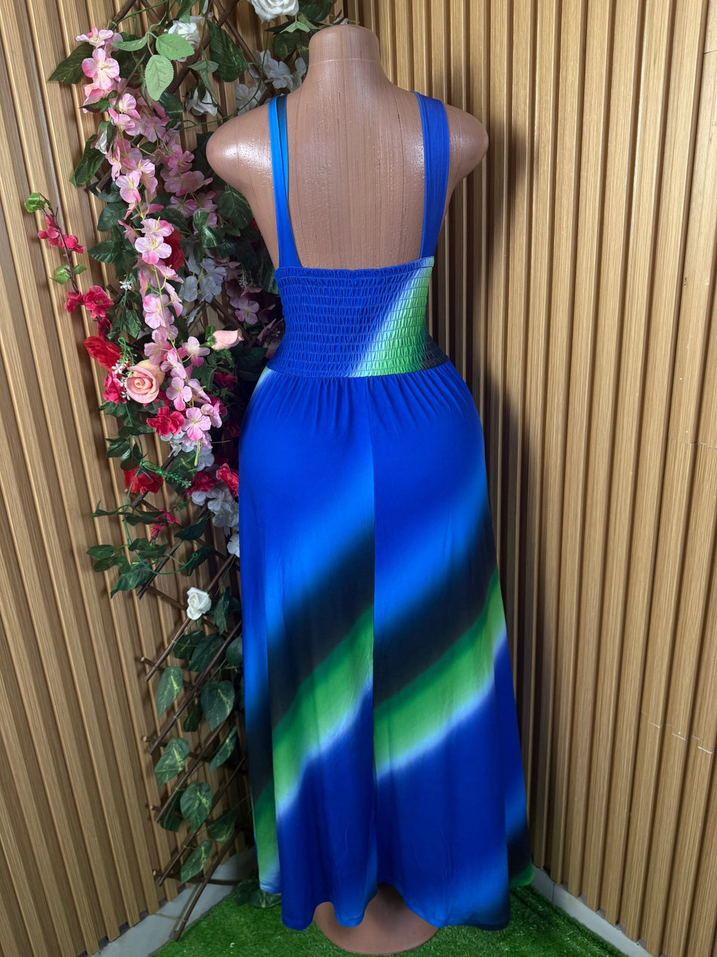 Robe évasée longue sans manches dénudée - Perluna Store
