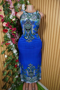 Robe évasée longue sans manches imprimée fleurie-XL - Perluna Store