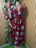 Robe évasée longue sans manchesdécolletée - Perluna Store