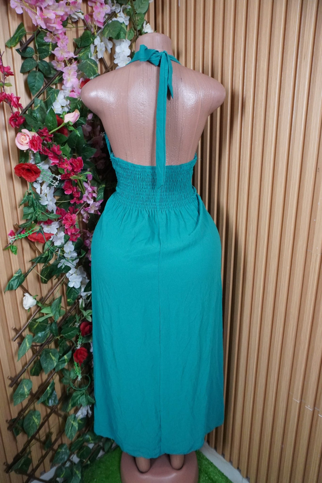 Robe évasée longues à fines bretelles dos-nu-M - Perluna Store