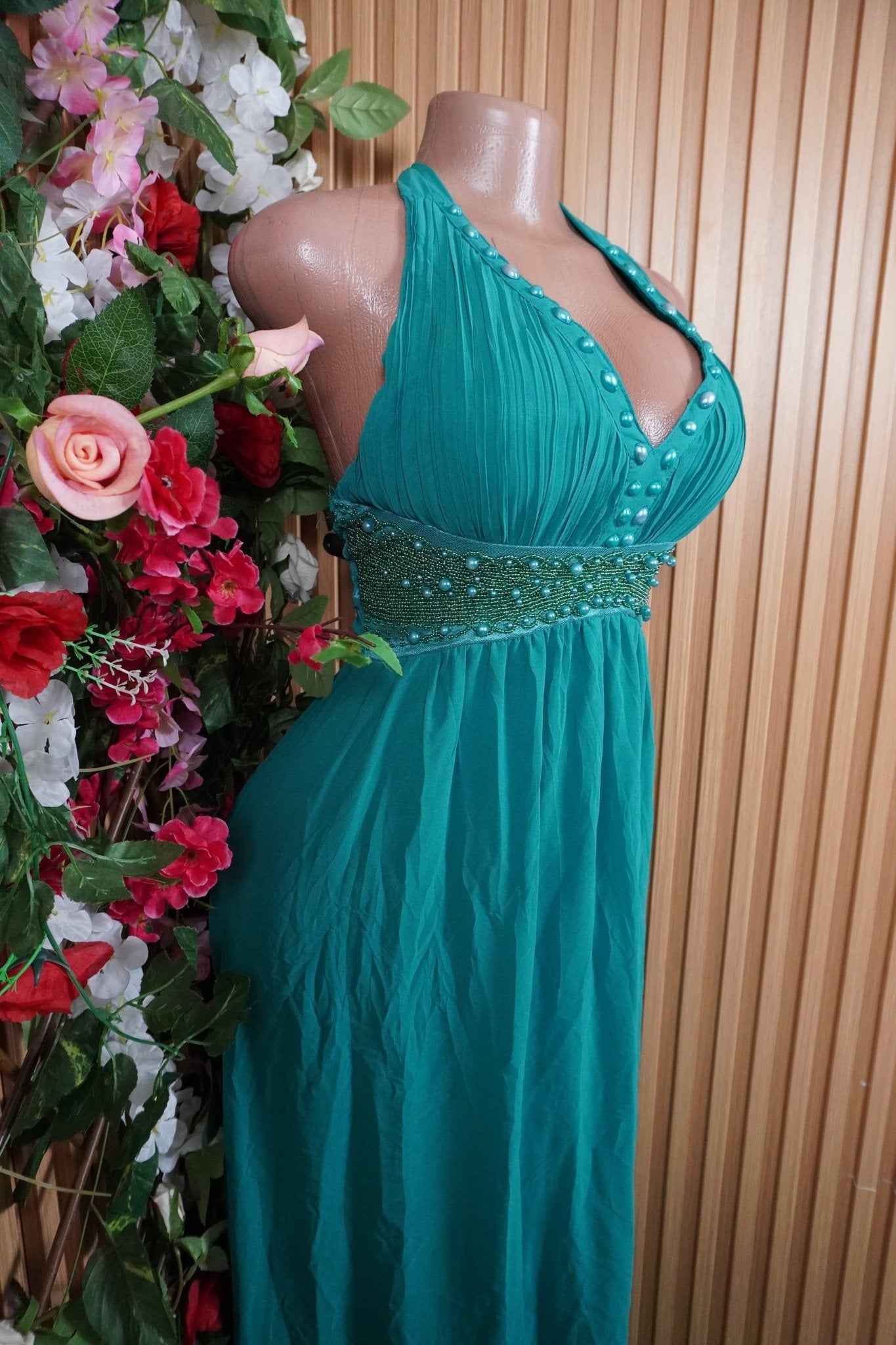 Robe évasée longues à fines bretelles dos-nu-M - Perluna Store