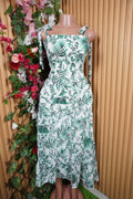 Robe évasée longues à fines bretelles imprimée fleurie-S - Perluna Store
