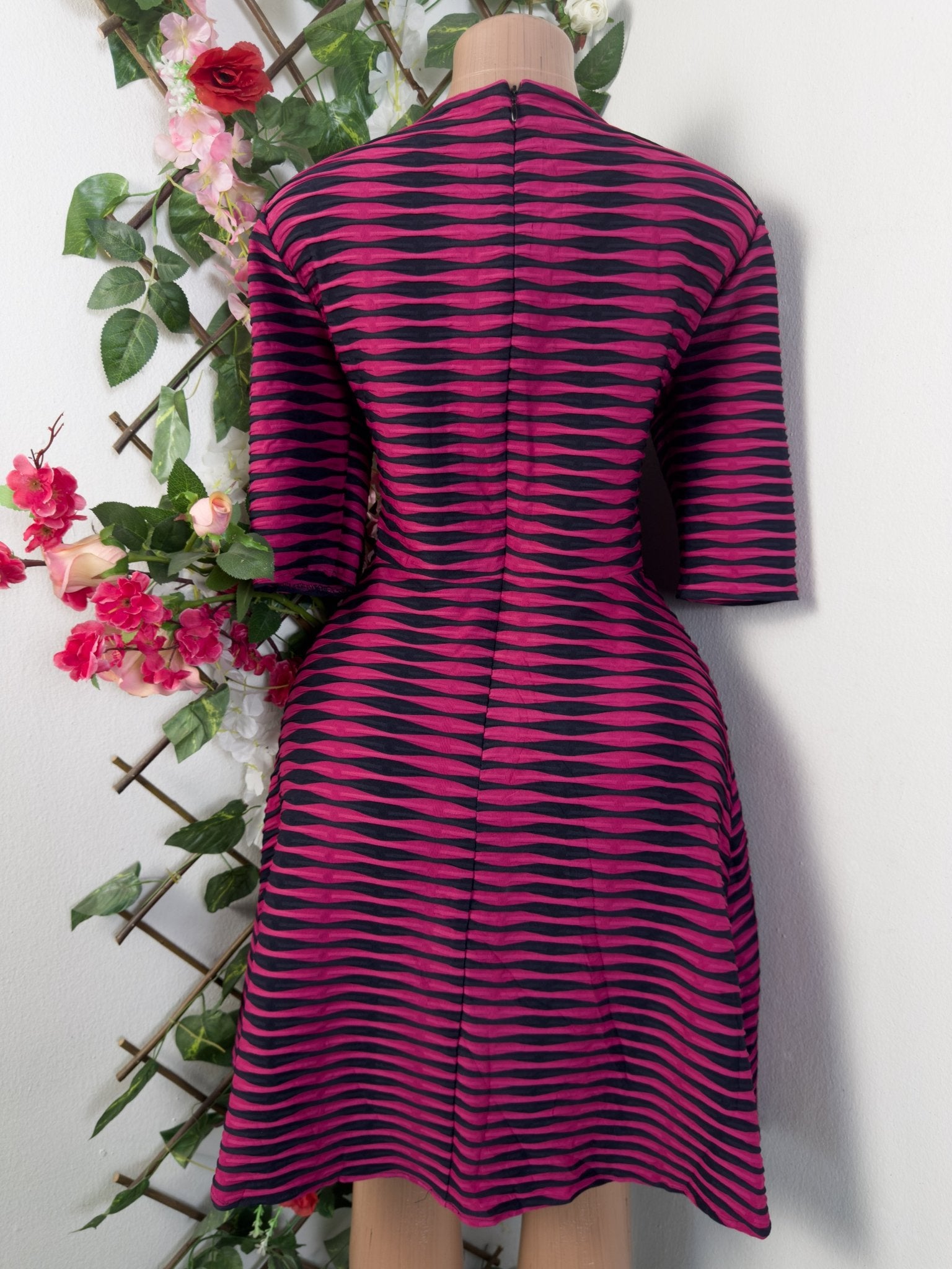 Robe évasée manches 3/4 à col rond - Perluna Store