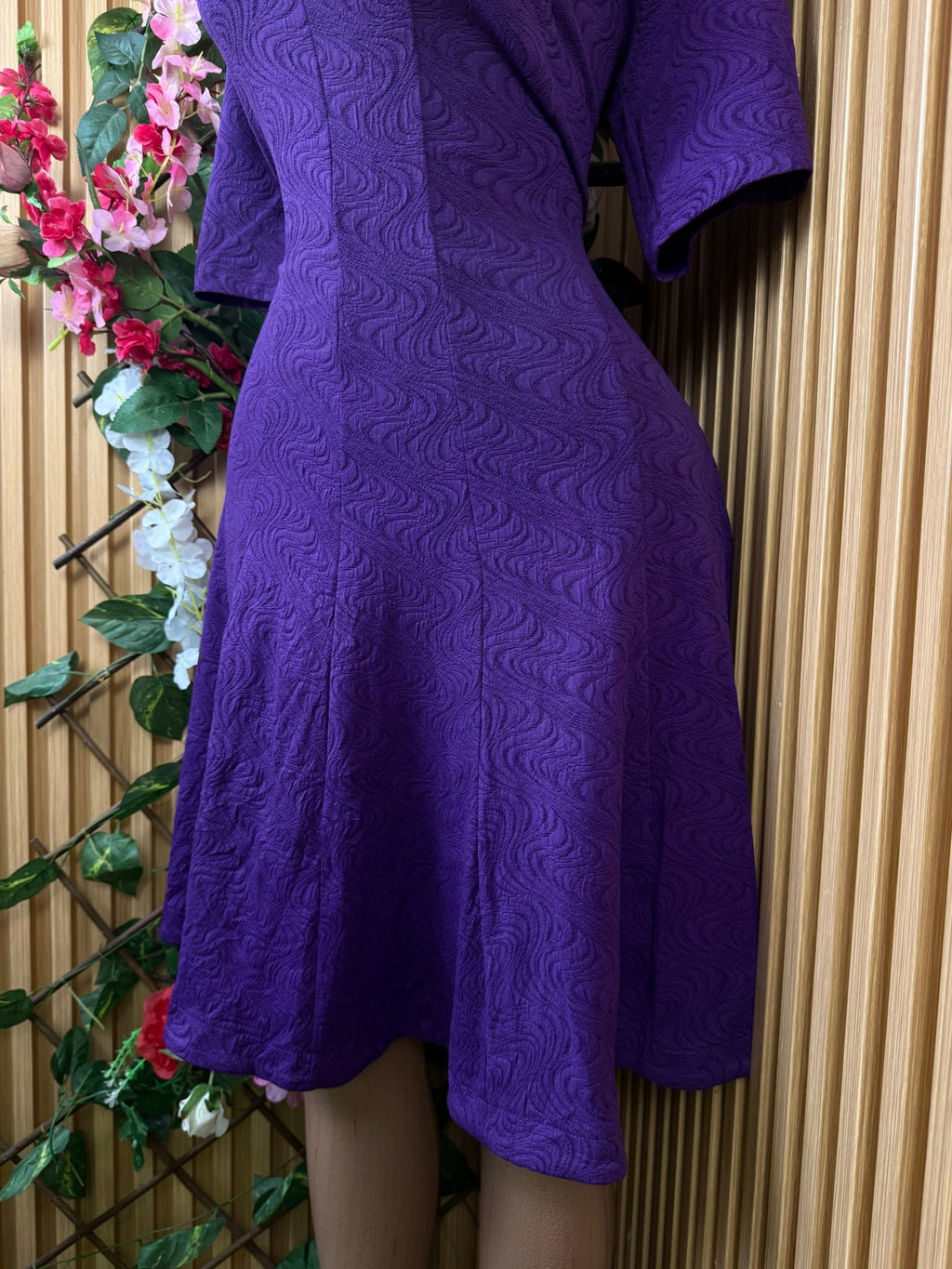 Robe évasée manches 3/4 décollectée - Perluna Store