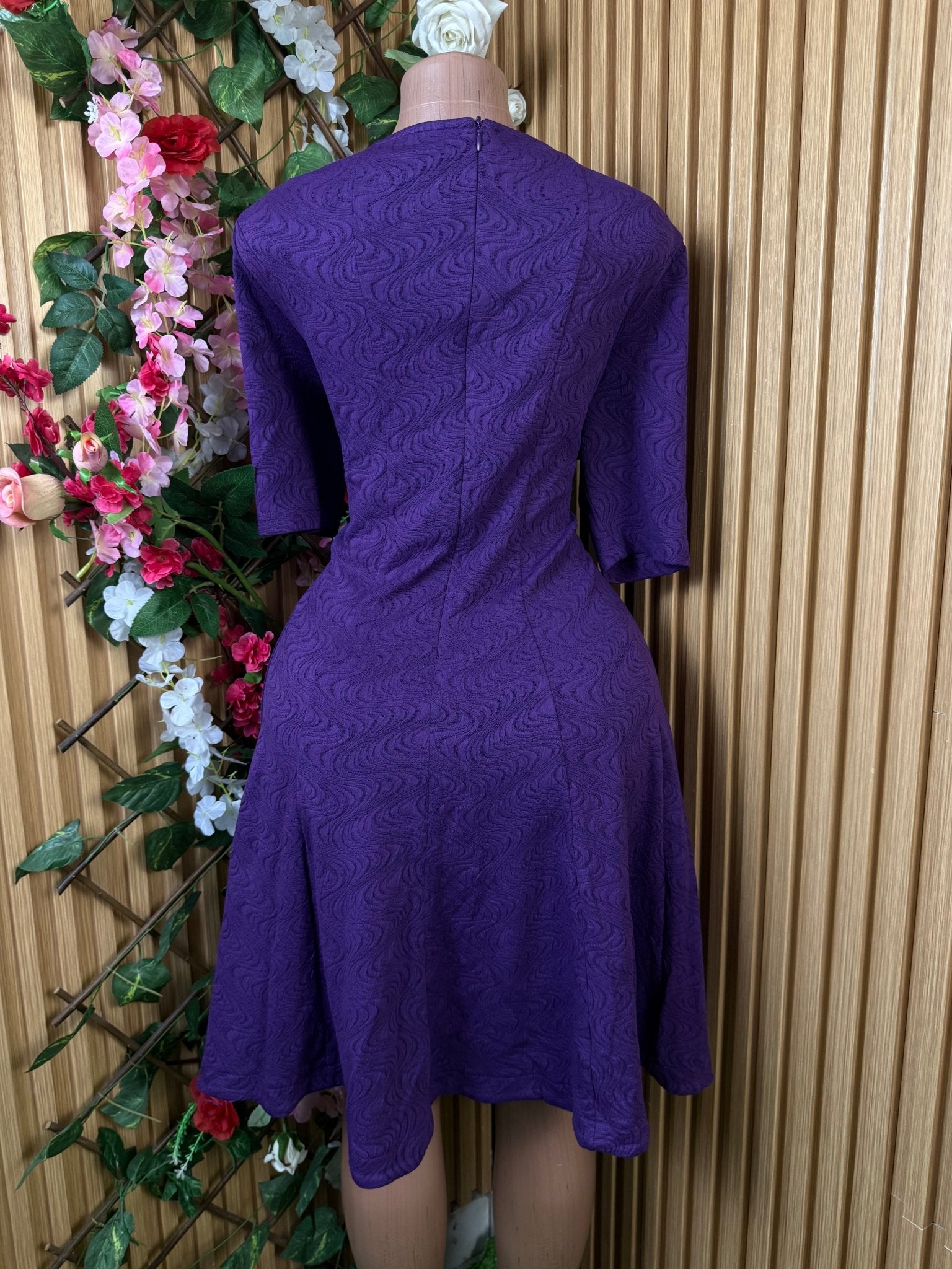 Robe évasée manches 3/4 décollectée - Perluna Store