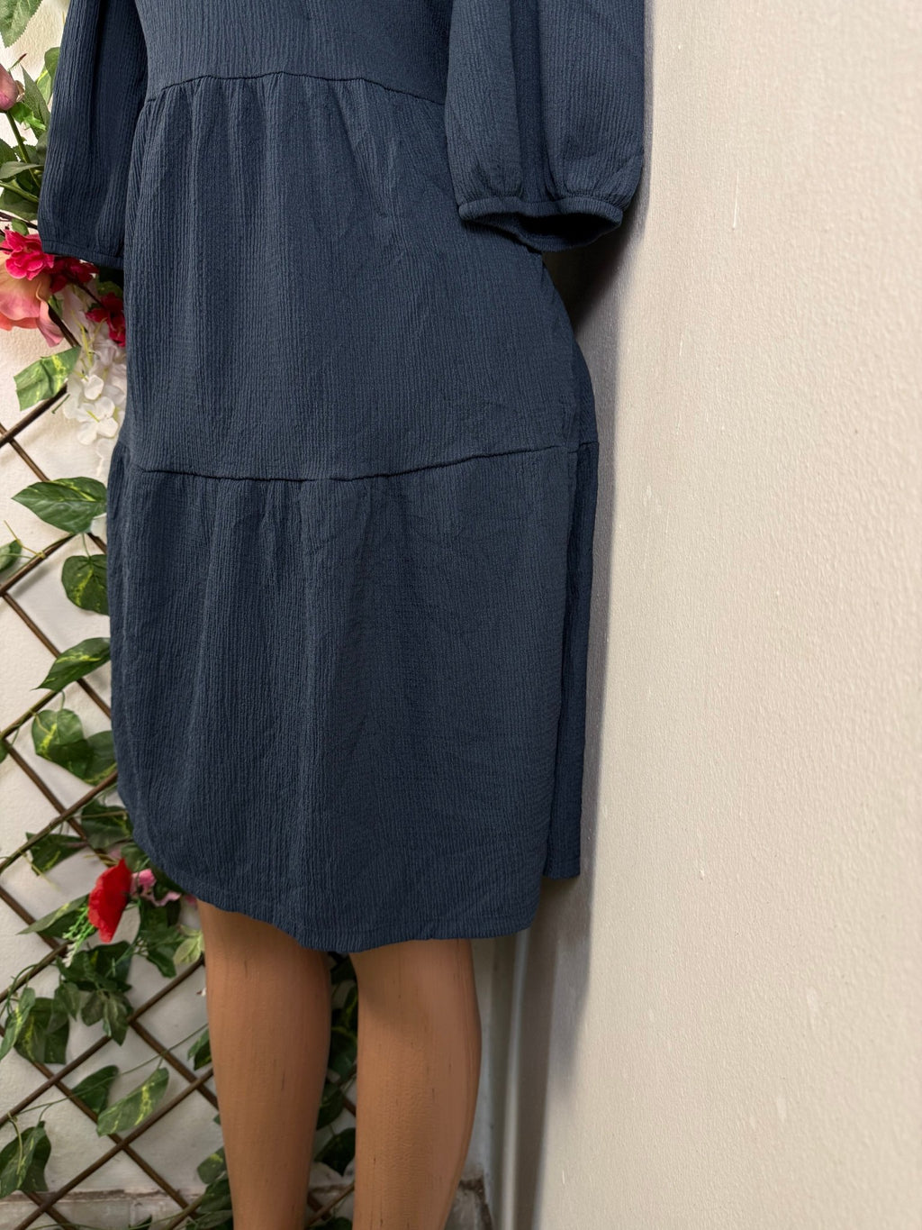 Robe évasée manches 3/4 décolletée - Perluna Store - kinshasa