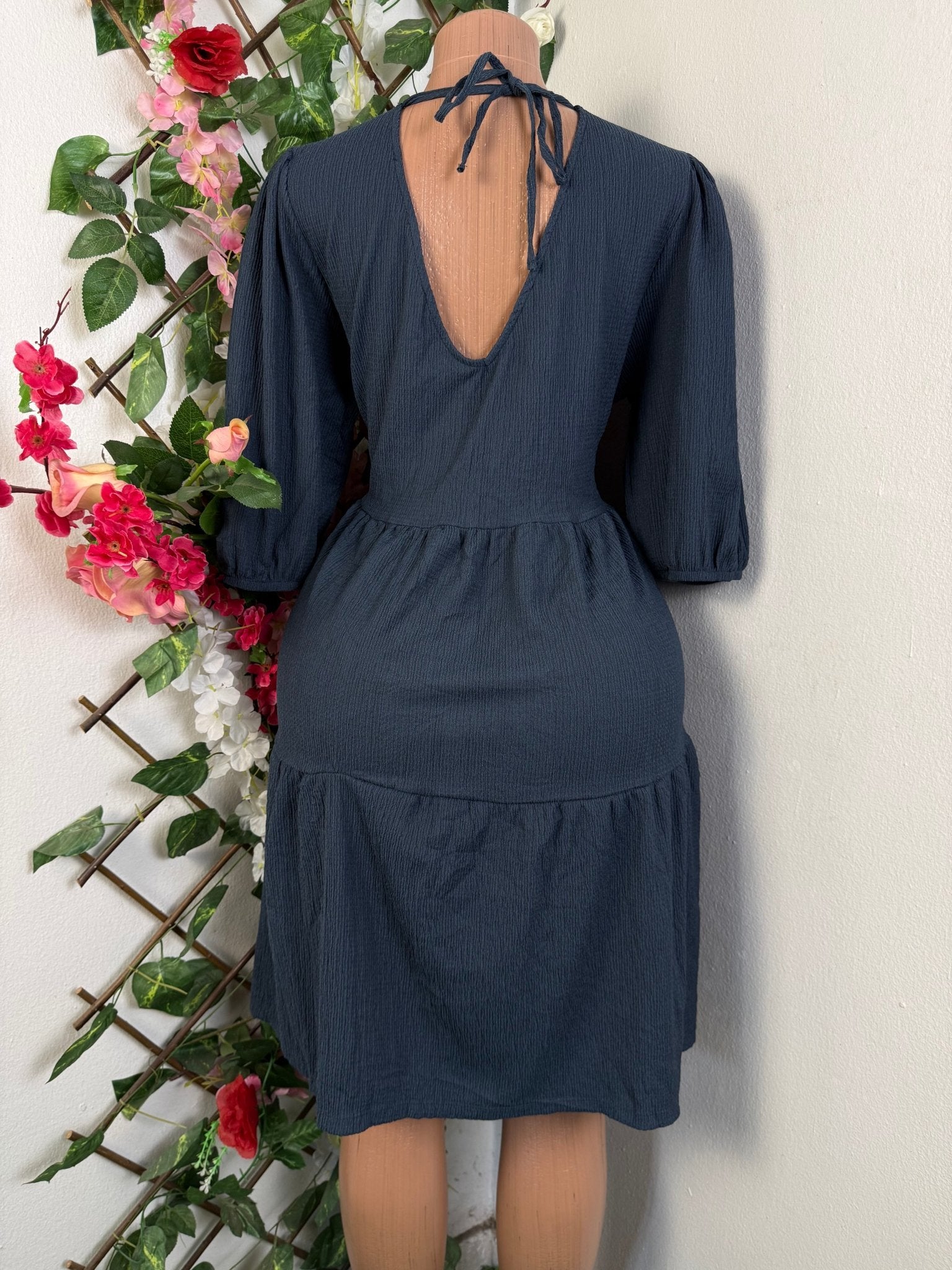 Robe évasée manches 3/4 décolletée - Perluna Store - kinshasa