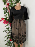 Robe évasée manches 3/4 deux temps décollectée - Perluna Store
