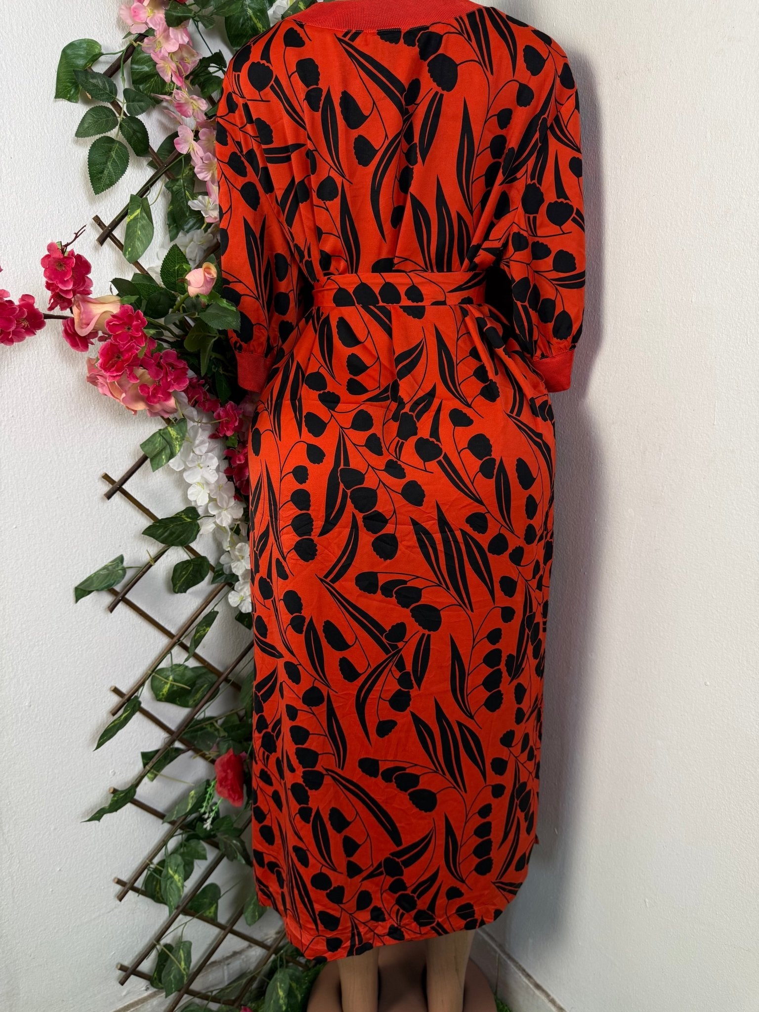 Robe évasée manches 3/4 drapée - Perluna Store - kinshasa