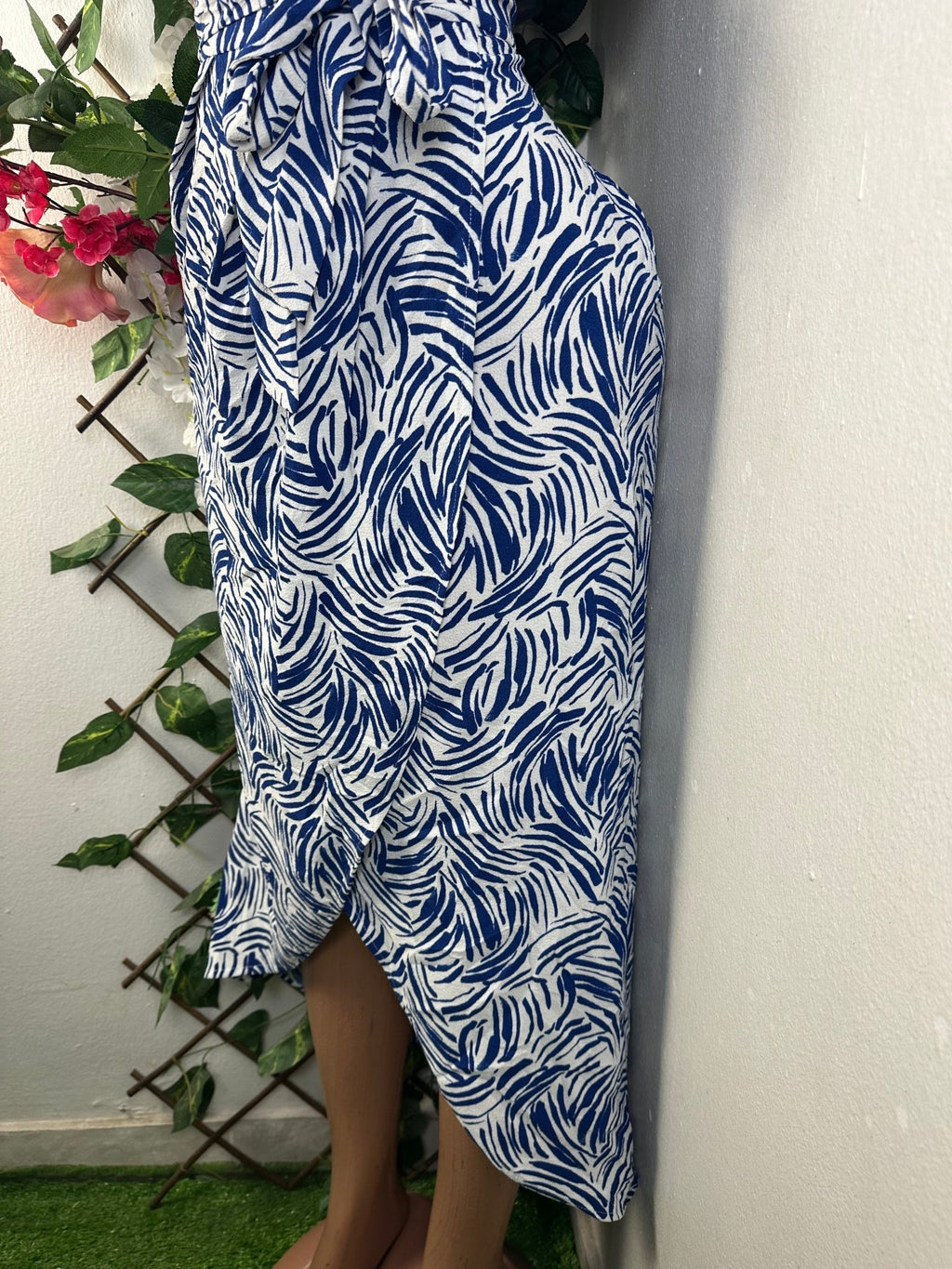 Robe évasée manches courtes ceintrée - Perluna Store - kinshasa