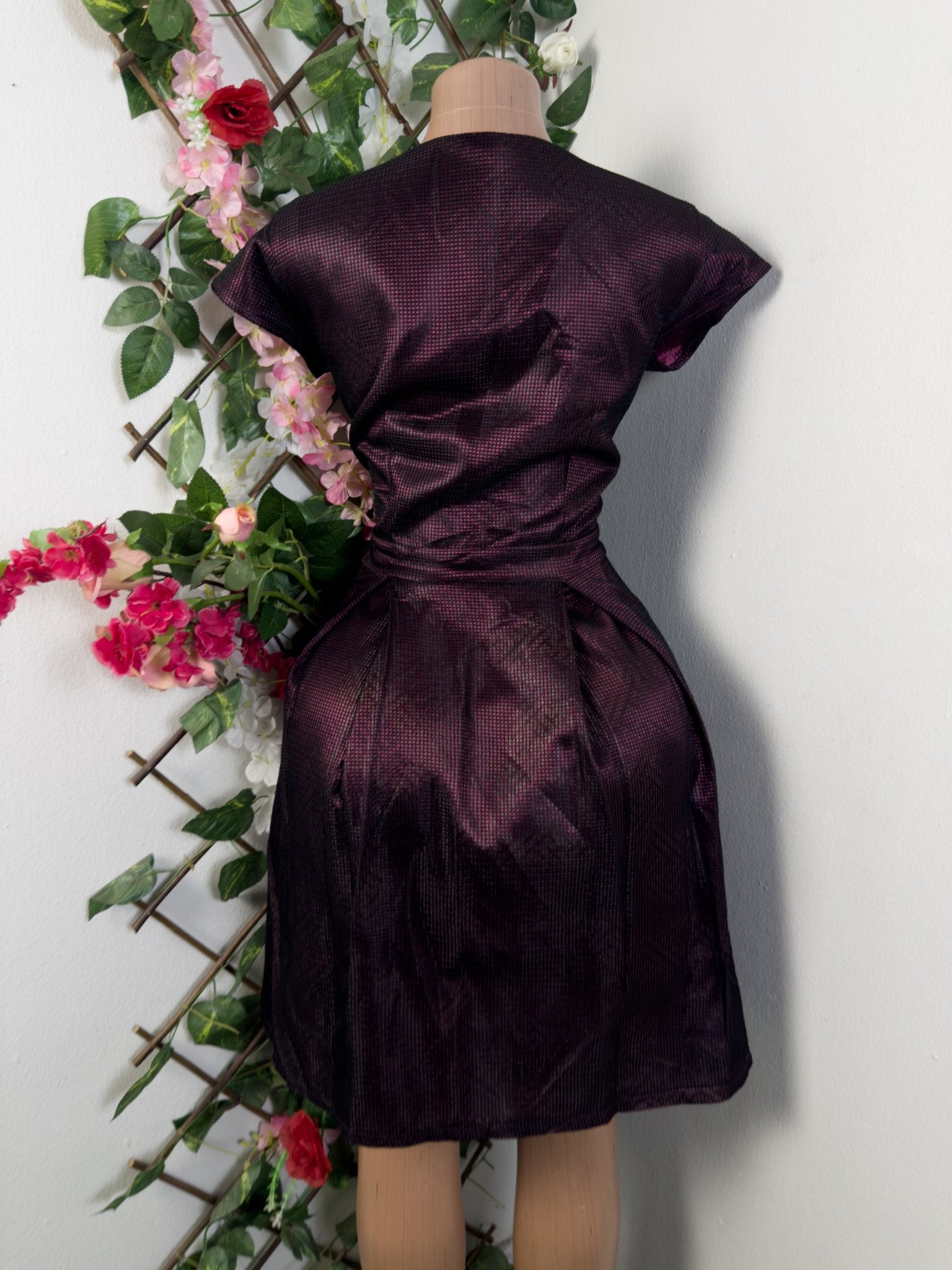 Robe évasée manches courtes ceintrée - Perluna Store
