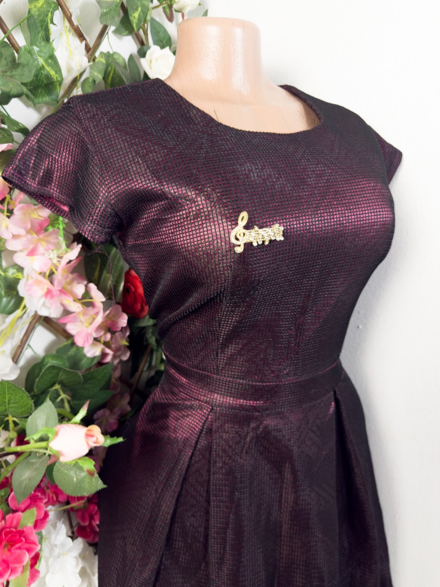 Robe évasée manches courtes ceintrée - Perluna Store