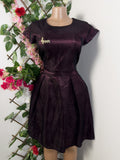 Robe évasée manches courtes ceintrée - Perluna Store