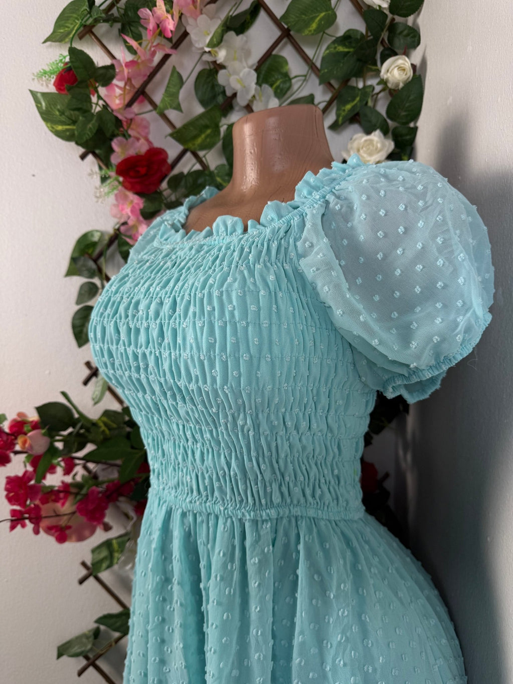 Robe évasée manches courtes décollectée - Perluna Store - kinshasa