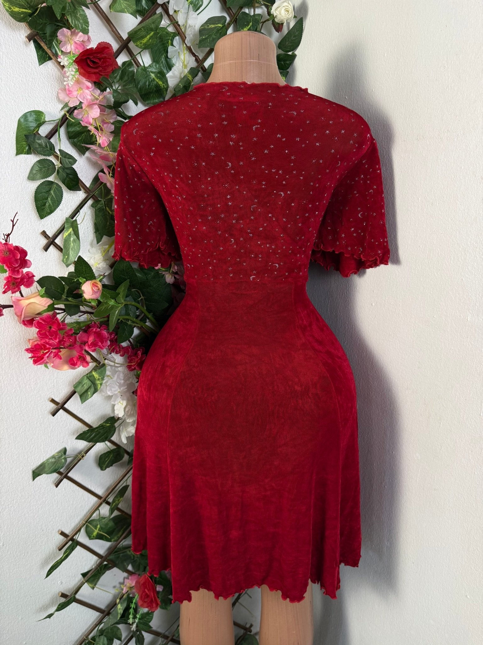 Robe évasée manches courtes décollectée - Perluna Store