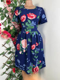Robe évasée  manches courtes décolletée - Perluna Store