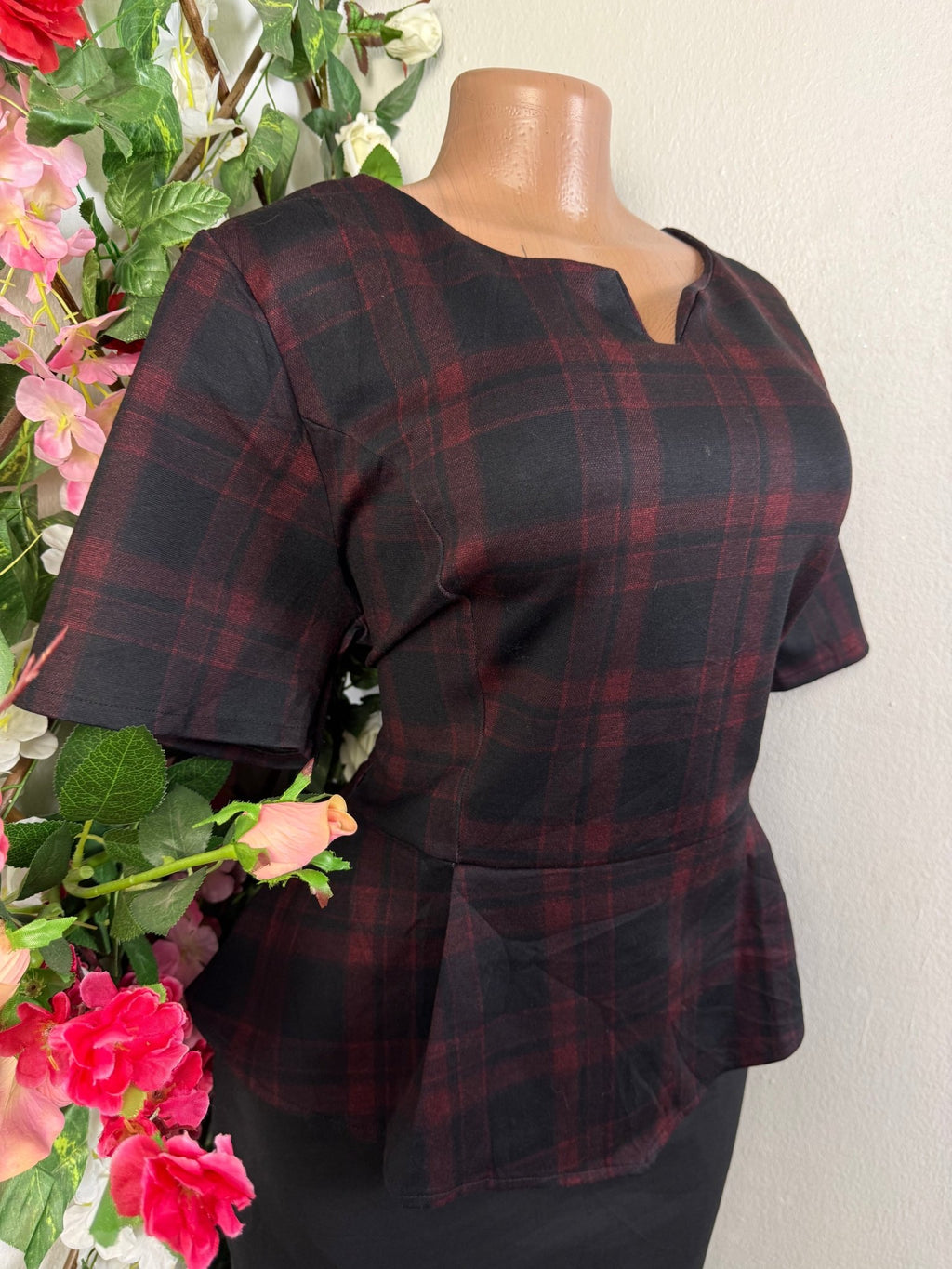 Robe évasée manches courtes décolletée - Perluna Store - kinshasa