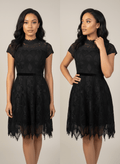 Robe évasée manches courtes imprimé bretelles - Perluna Store
