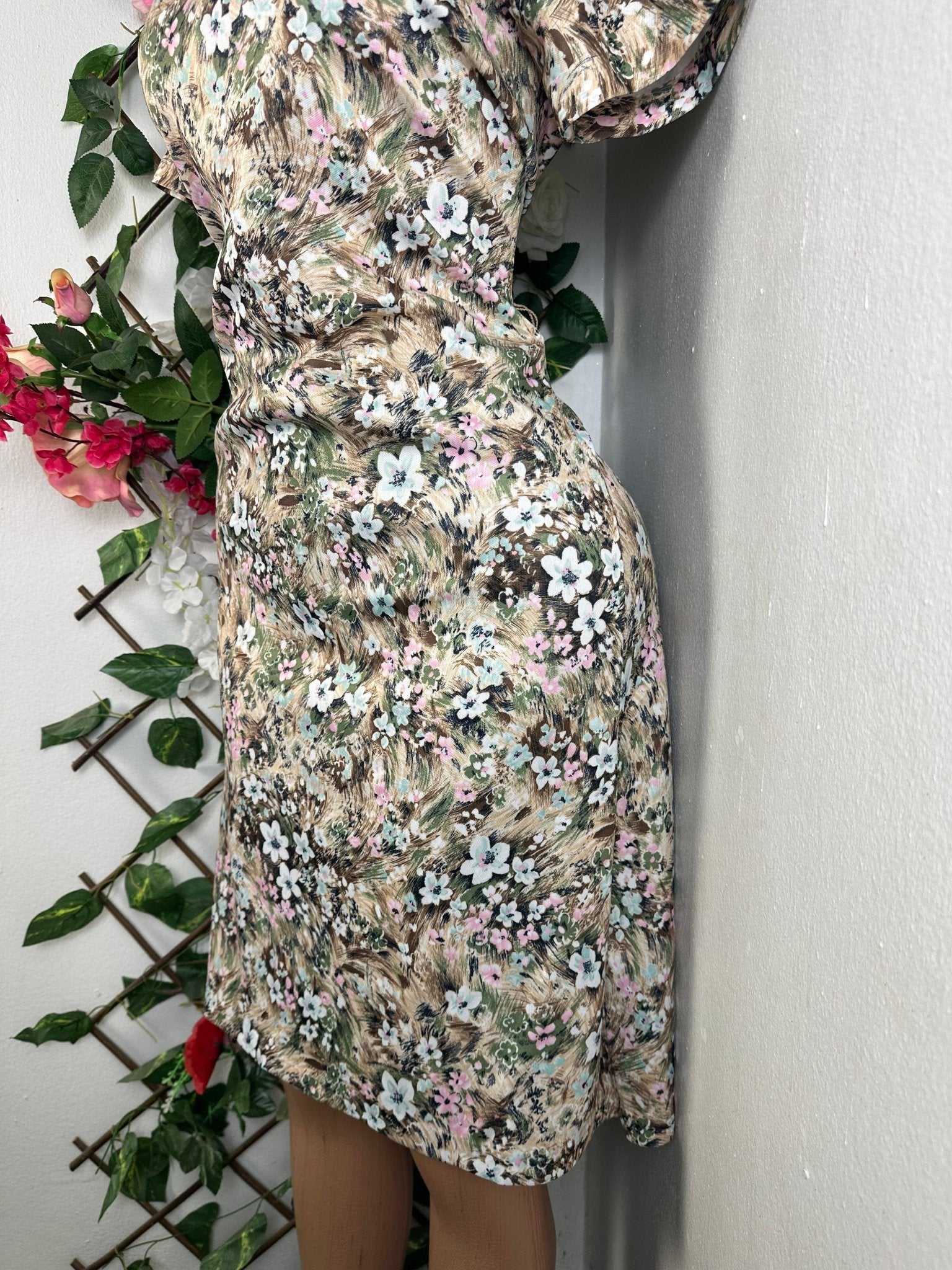 Robe évasée manches courtes imprimée fleurie - Perluna Store - kinshasa
