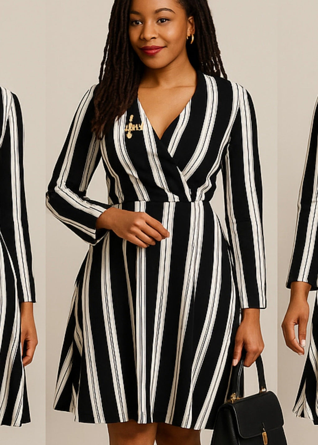 Robe évasée manches longue décollectée - Perluna Store - kinshasa