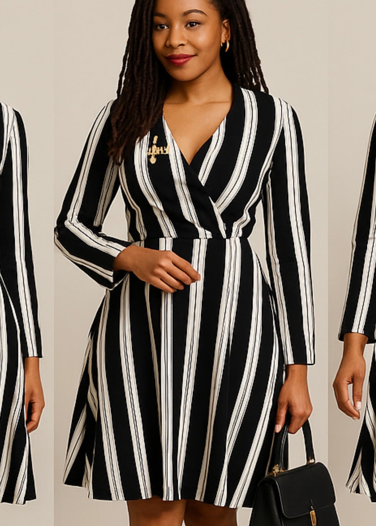 Robe évasée manches longue décollectée - Perluna Store - kinshasa