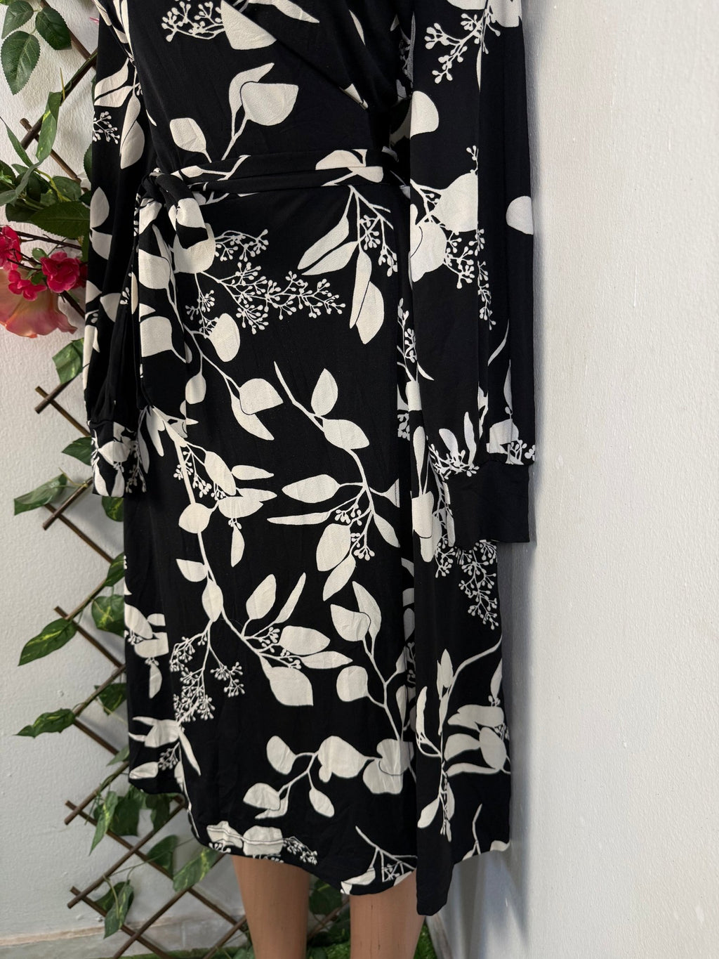 Robe évasée manches longue imprimée fleurie - Perluna Store