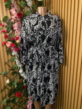 Robe évasée manches longueà col chemise - Perluna Store