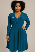 Robe évasée manches longues colle - Perluna Store