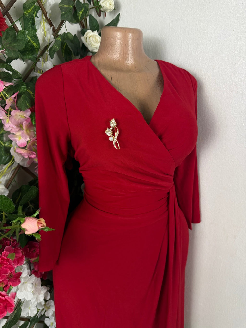 Robe évasée manches longues décollectée - Perluna Store