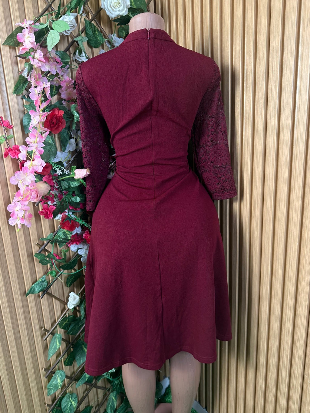 Robe évasée manches longues dénudée - Perluna Store