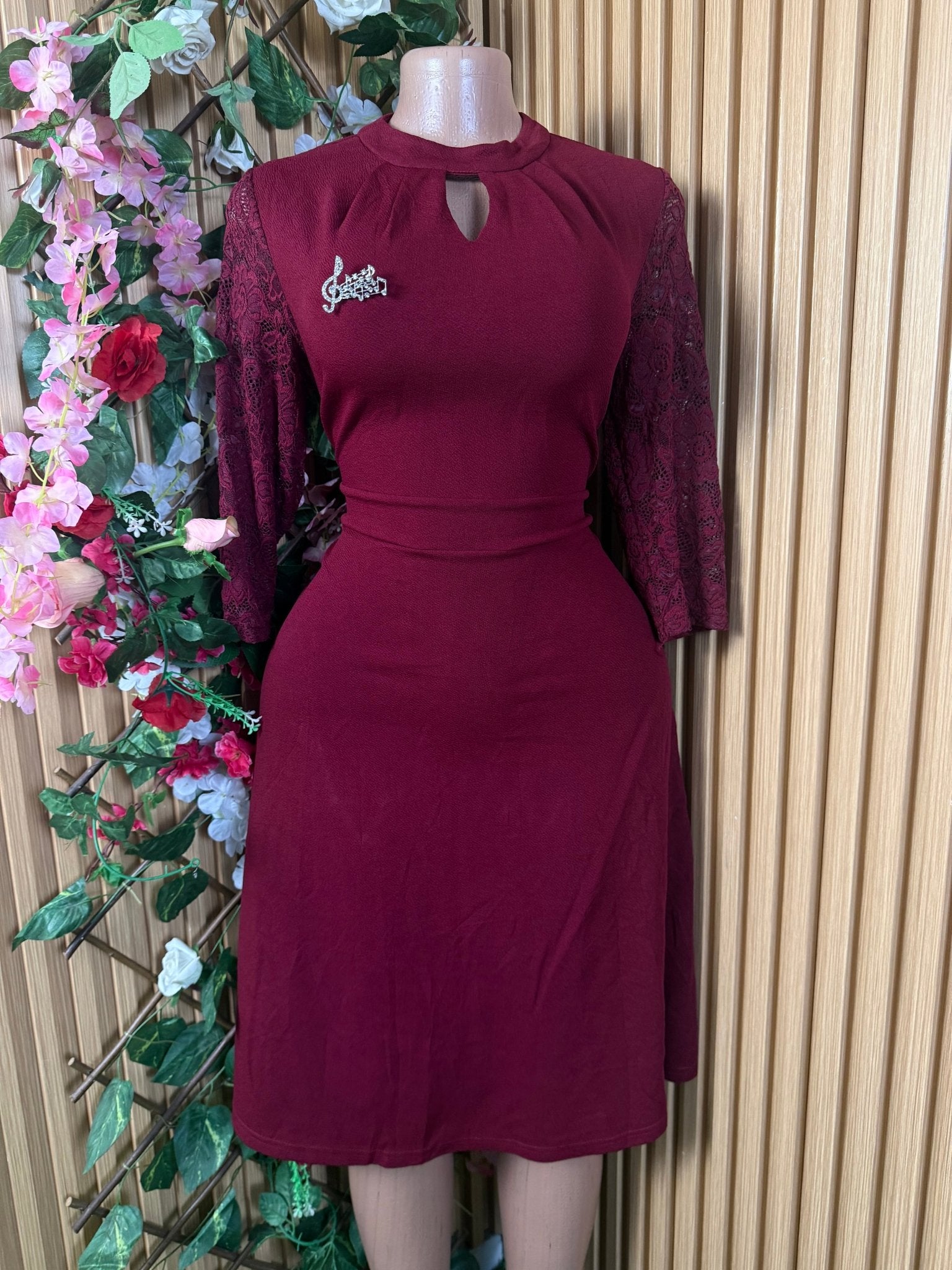 Robe évasée manches longues dénudée - Perluna Store
