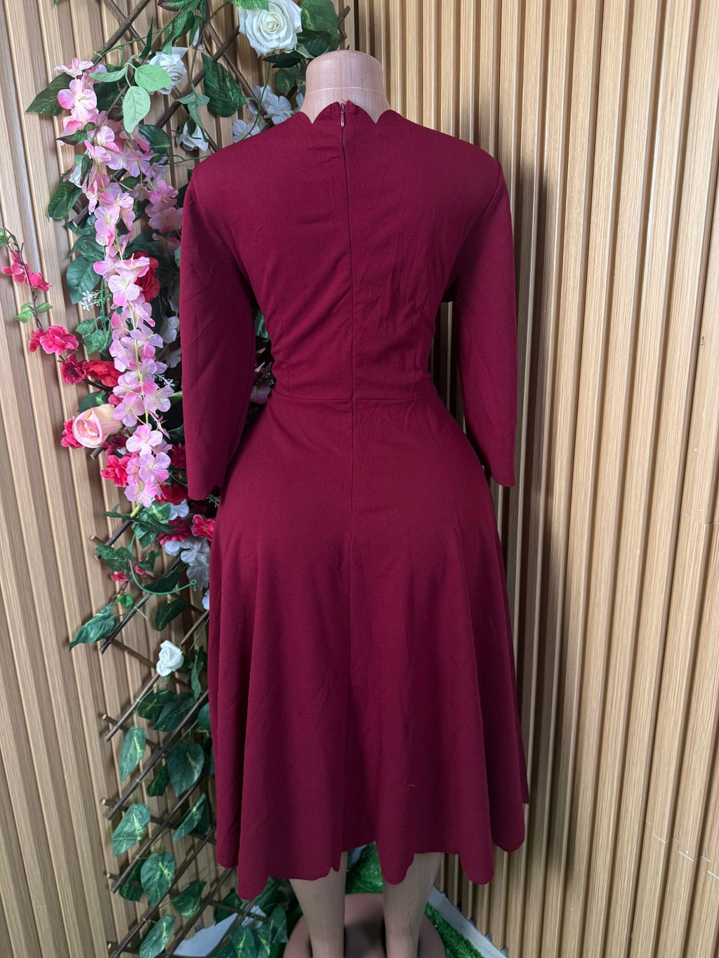 Robe évasée manches longues drapée - Perluna Store