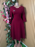 Robe évasée manches longues drapée - Perluna Store