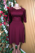 Robe évasée mi-longue manches 3/4 décollétée-XL - Perluna Store