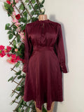 Robe évasée mi-longue manches longues ceintrée - Perluna Store