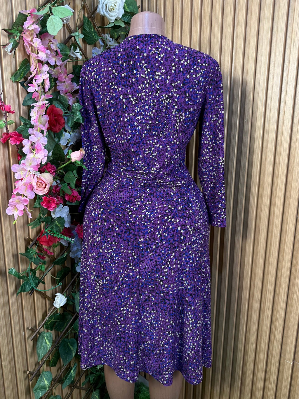 Robe évasée mi-longue manches longues col-V - Perluna Store