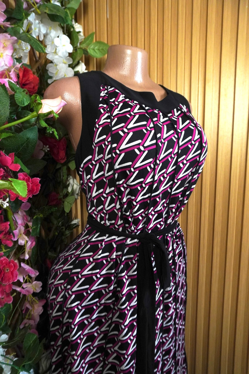 Robe évasée sans manches ceintrée-XL - Perluna Store