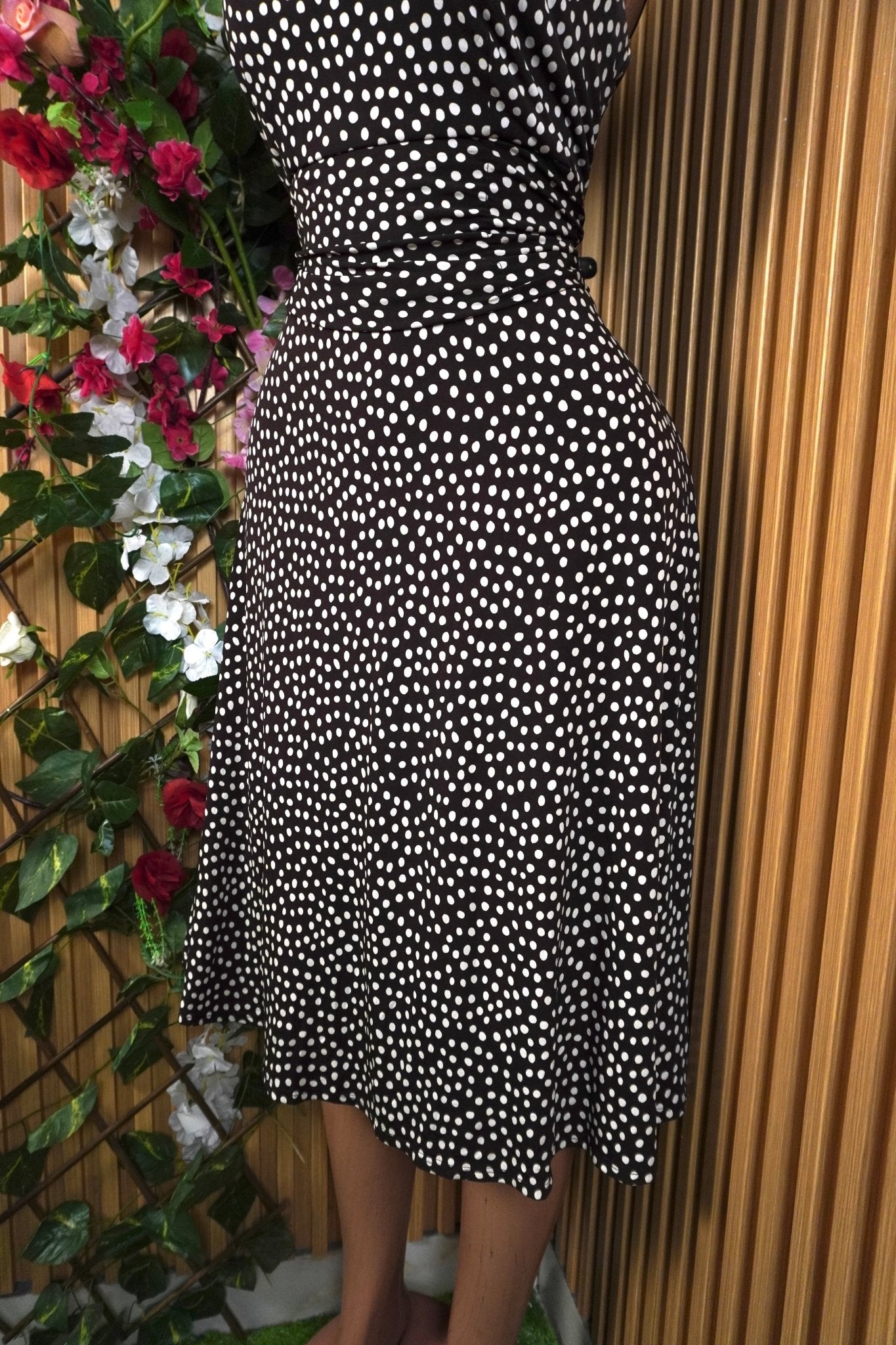 Robe evasée sans manches drapée - Perluna Store