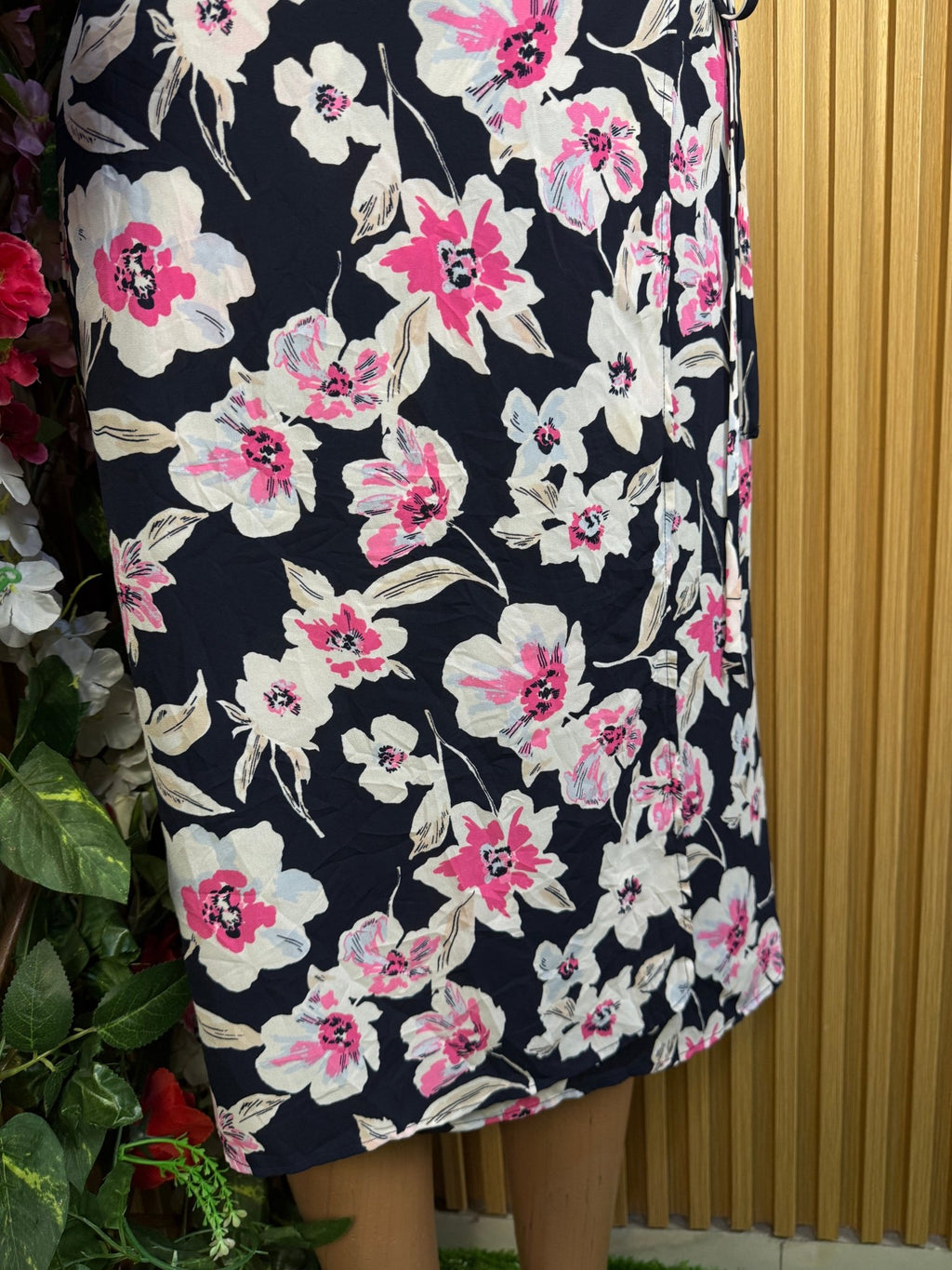 Robe évasée sans manches imprimée fleurie col V - Perluna Store