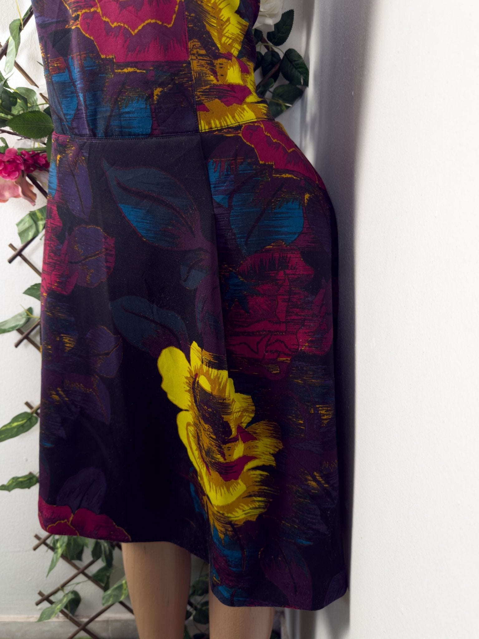 Robe évasée sans manches imprimée fleurie - Perluna Store
