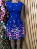 Robe évasée sans manches imprimée fleurie - Perluna Store