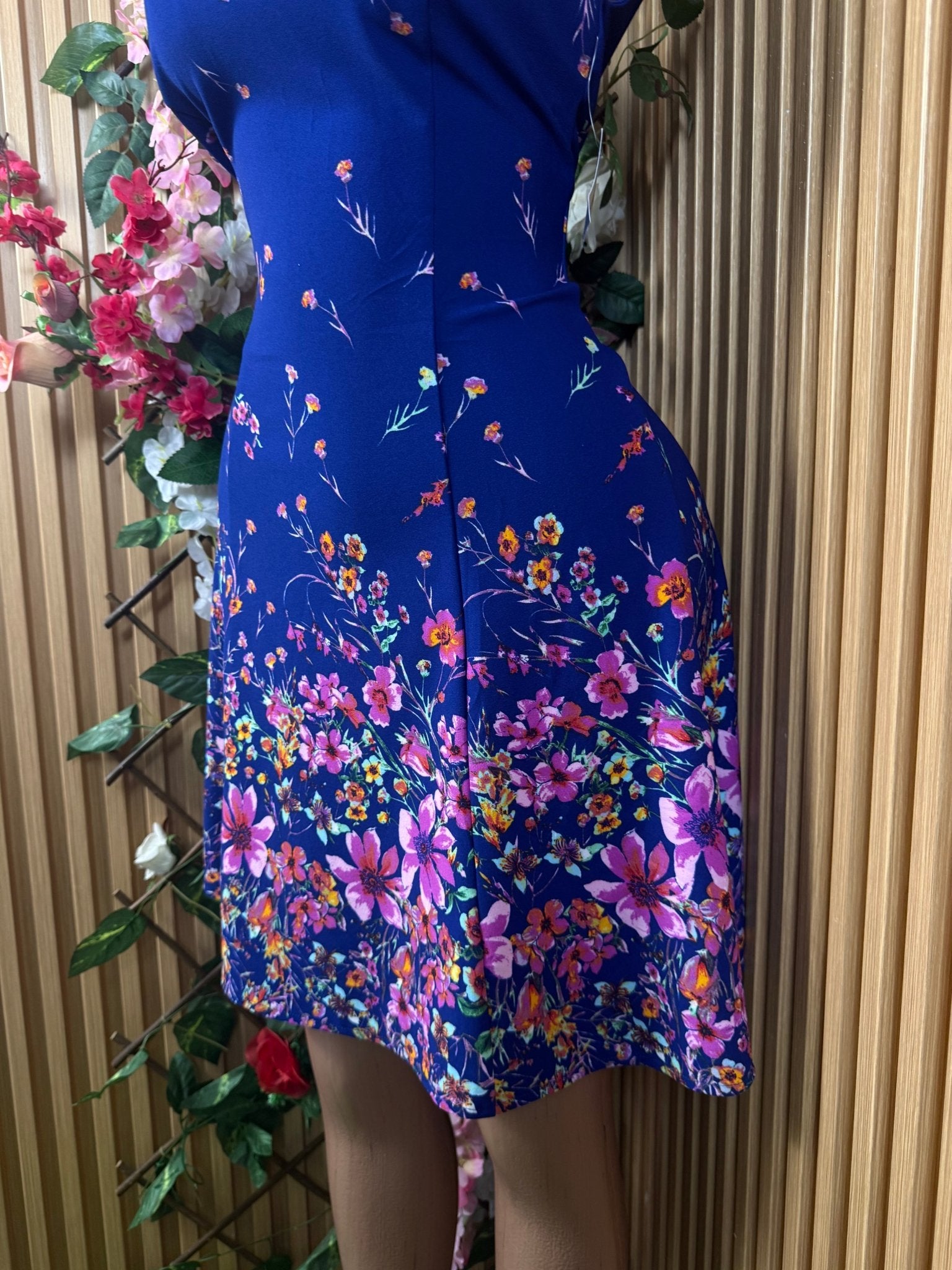 Robe évasée sans manches imprimée fleurie - Perluna Store