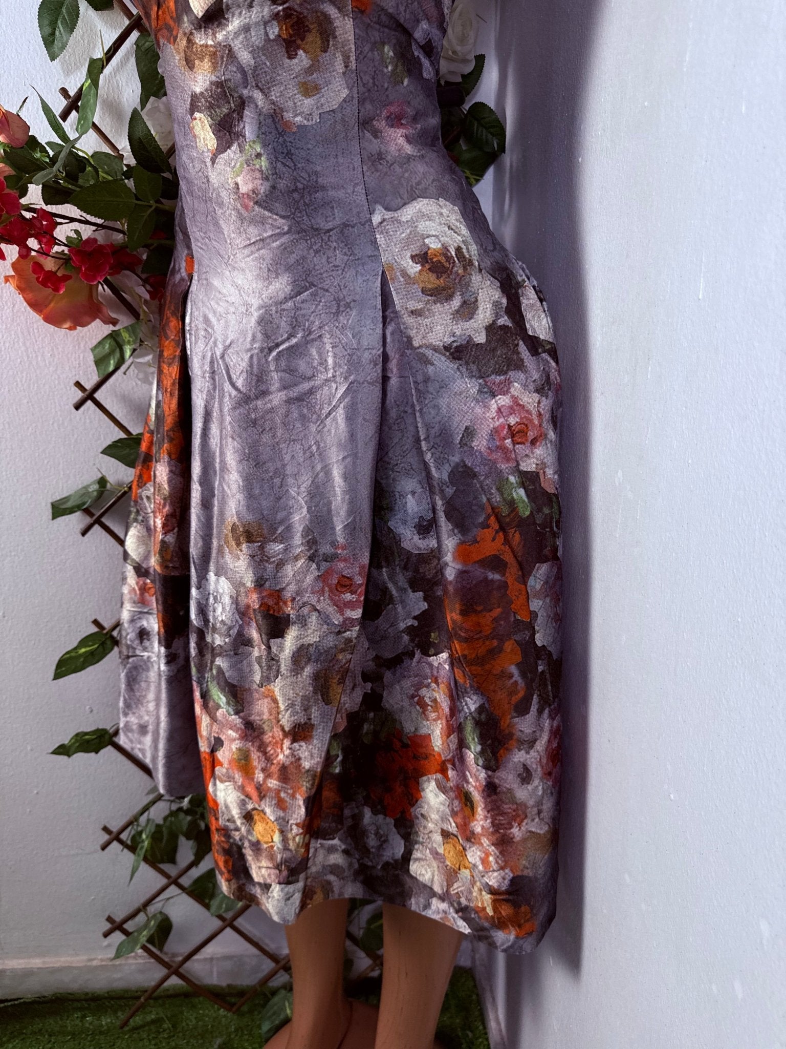 Robe évasée sans manches imprimée fleurie - Perluna Store