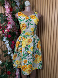 Robe évasée sans manches longues imprimée fleurie - Perluna Store